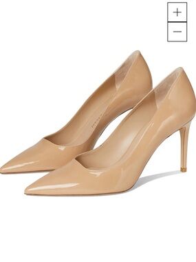 Stuart Weitzman Nude Patent Pointed-Toe Stiletto Pumps